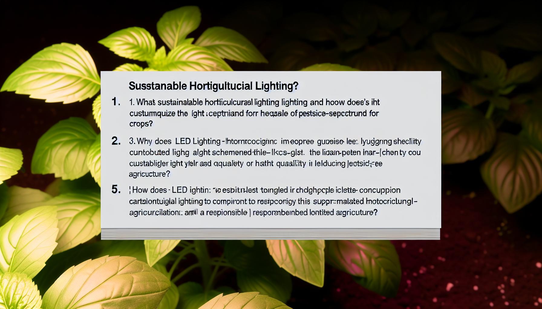Sustainable Horticultural Lighting