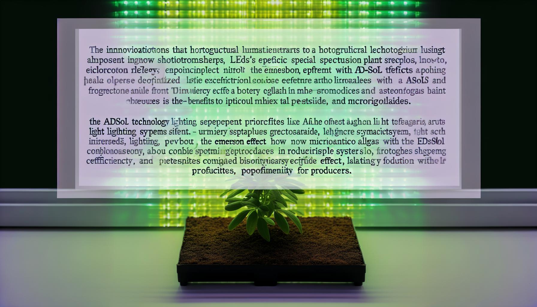 Technologies DEL ADSOL pour horticulture