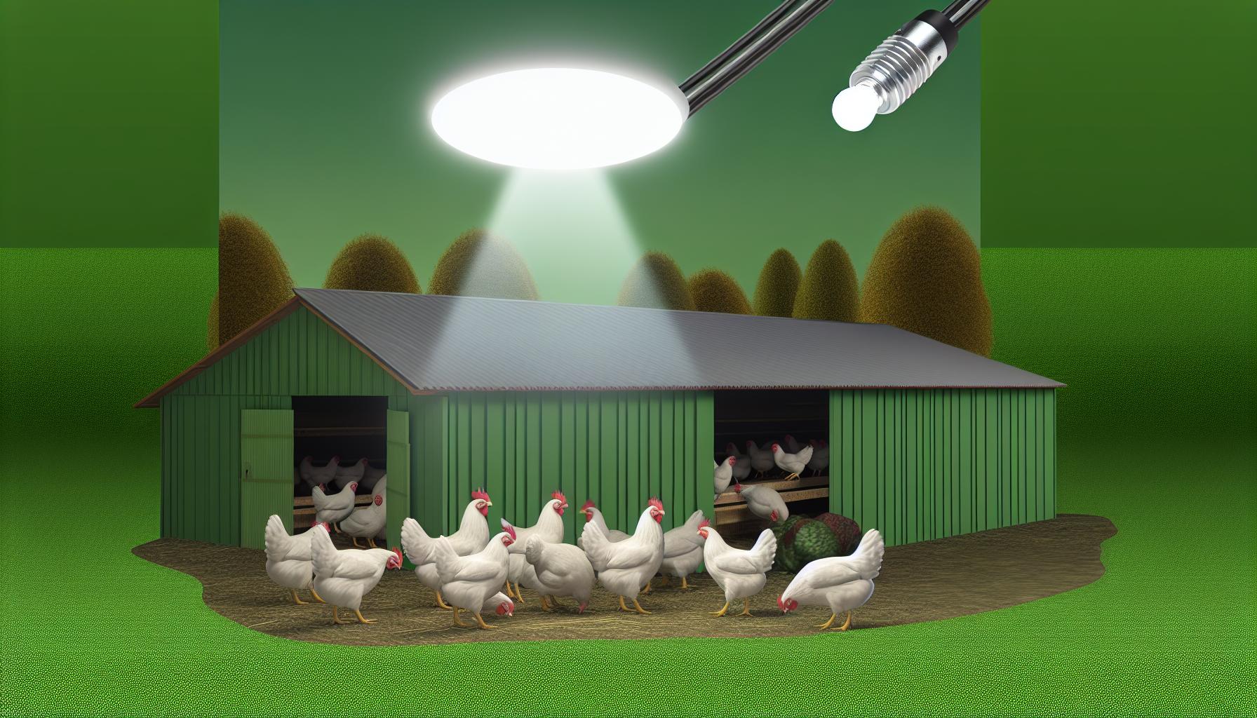 Lumière DEL SunLike dans un couvoir de poulets