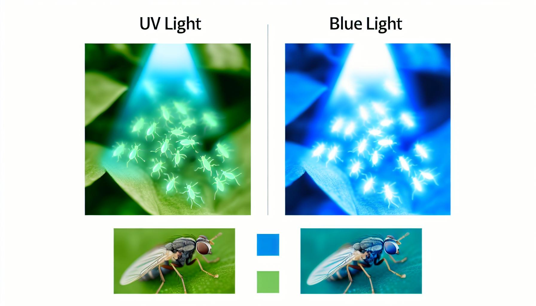 Lumière UV et lumière bleue pour le contrôle des insectes