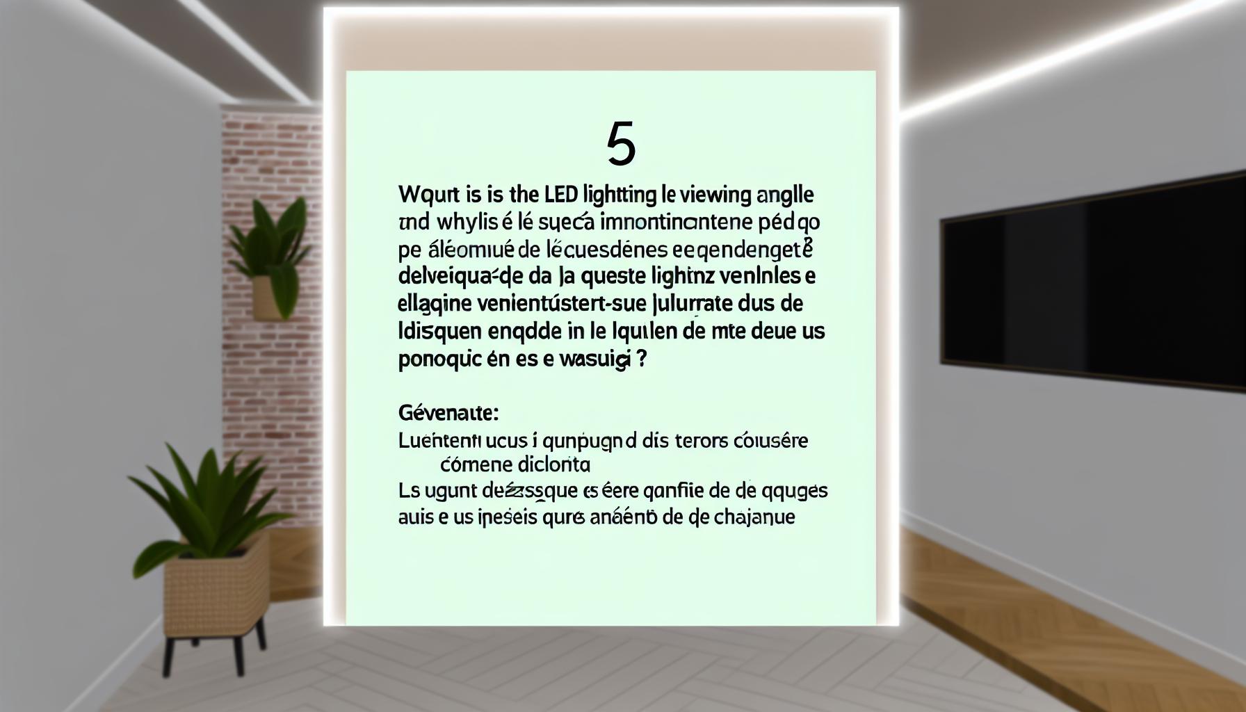 Éclairage DEL angle de vue
